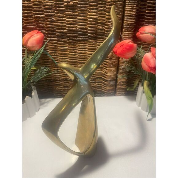 Mid Century Art Deco Bird in Flight Brass Sculpture-RARE - Picture 2 of 13
